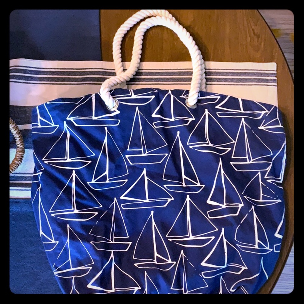 Nautical sailboat tote